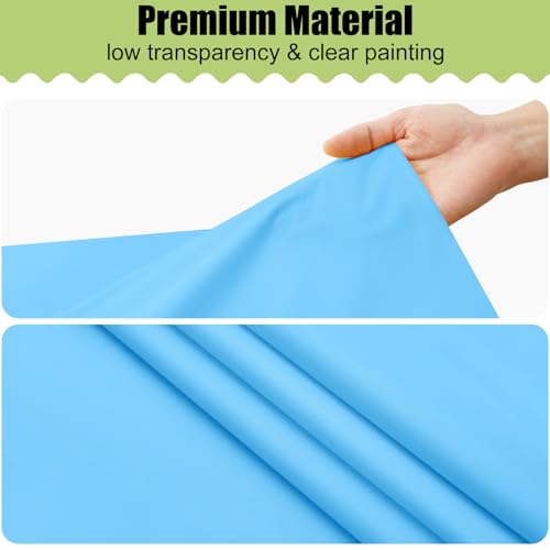 Image of Smiry Disposable Table Cloth 3 Pack, 54 x 108 Inch Waterproof Plastic Tablecloth, Decorative Rectangle Table Covers for Party, Birthday, Picnic, Light Blue