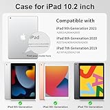 aoub Case for iPad 9th/8th/7th Generation 2021/2020/2019, Transparent Protective Case for iPad 9/8/7 10.2 inch with Pencil Holder, Acrylic Transparent Silicone Cover, Auto Sleep/Wake, Gray - Image 2