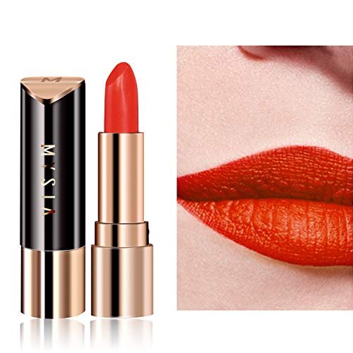 SIS MYSIA Red Lipstick Matte Waterproof Long Lasting Satin Nourish Moisturizing Smooth Soft