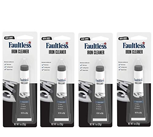 Faultless Hot Iron Cleaner, Non-Toxic Steam Iron Cleaner, Removes Melted Fabrics, Glue, Hard Water, Lime Deposits & Starch (1 oz) (4 Pack) by Faultless - Used condition - US$17.11