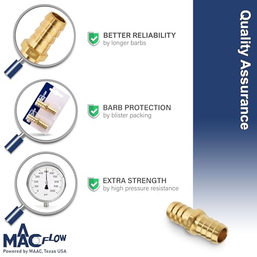 MAACFLOW MAACFLOW Brass 5/8" Hose ID Barb Barbed Fitting Splicer Repair (Barb OD 0.65") (Pack of 2) by MAACFLOW - Used condition - Image 7