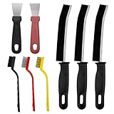 8 Stück Fugenbürste Set – 3X Spaltreinigungsbürste + 3X Küchen-/Herd-Reinigungsbürste + 2X Schaber, Fugen und Hartborsten Eckenreinigungsbürste, Putzbürste für Küche, Bad, Fenster, Fliesen