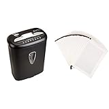AmazonBasics 7-8 sheet Cross Cut paper and credit card shredder & Shredder Sharpening & Lubricant Sheets - Pack of 24