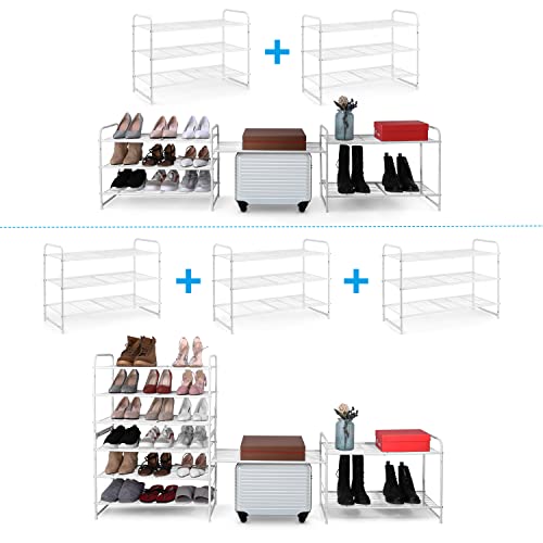 image for Simple Trending 3-Tier Stackable Shoe Rack, Expandable & Adjustable Sh