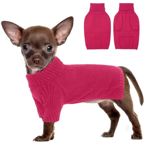 IECOii Hundepullover, Warmer Rollkragen Sweater für Kleine Mittelgroße Große Hunde, Winter Hundebekleidung für Katzen, Chihuahua, Französische Bulldogge, Labrador