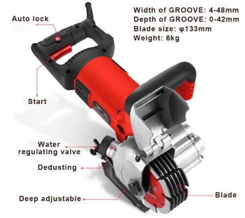Máquina de corte de ranura de pared 220V Máquina de ranurado de pared Máquina de ranurado Sierra concreta 1800W