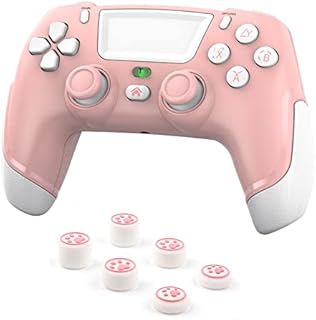 RALAN Wireless Controller Compatible with Playstation 4/PS4 Pro/PS4 Slim/PS4 Controller, with Headphone Jack for PS4 Dualshocked 4 Game (Pink)
