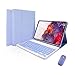 JiuRui tablet Accessori, Tastiera retroilluminata staccabile, custodia protettiva in pelle flip compatibile con iPad Air 11 pollici 2024(Purple+Keyboard+Mouse) immagine