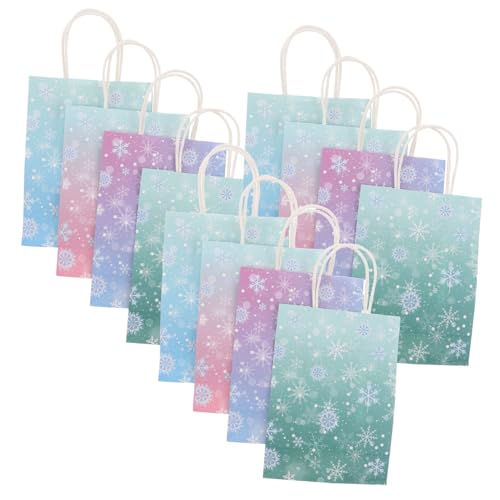 NUOLUX 12個 紙 小売 バッグ グッディ バッグ クリスマス パーティー プレゼント 収納 クラフト 紙 包装 収納