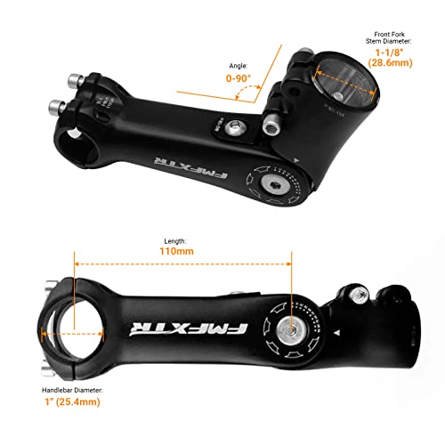Himiway 25.4Mm Adjustable Stem 0~90 Degree 110Mm Bike Stem For 25.4Mm Handlebars, Aluminum Alloy Mtb Stem Suitable For Most Mountain Bike, Road Bike, City Bike, Bicycle #TOP1
