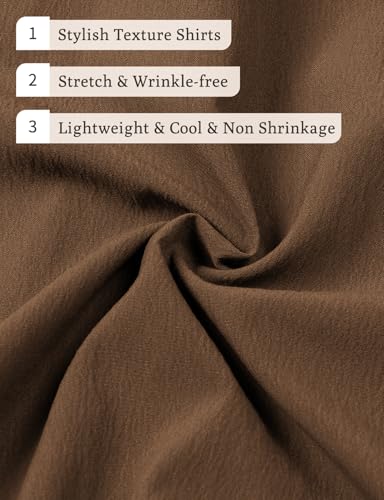 Image of JEMITOP Mens Stretch Wrinkle Free Texture Shirts