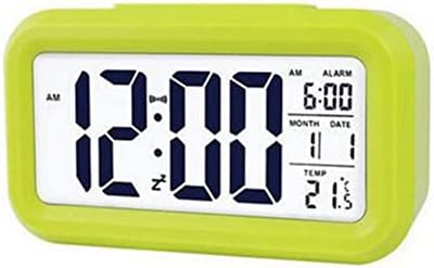 TXY LED Digital Alarm Clock Backlight Snooze Mute Calendar Desktop Electronic Bcaklight Table Clocks Desktop Clock (Clock-Green)