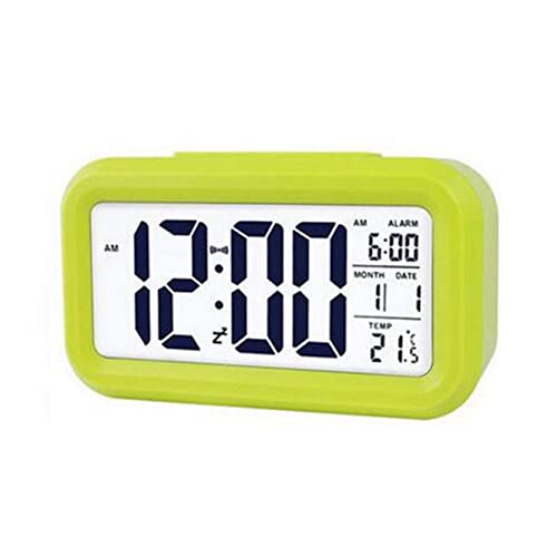 Txy Led Digital Alarm Clock Backlight Snooze Mute Calendar Desktop Electronic Bcaklight Table Clocks Desktop Clock (Clock-Green) #TOP5