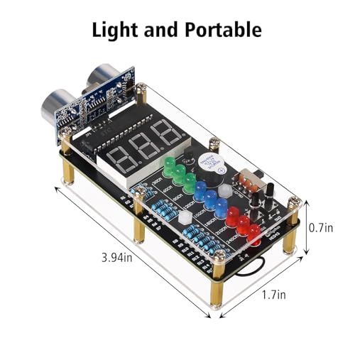 Kit de soldadura HC-SR04 con sensor ultrasónico y luces LED para proyectos STEM escolares 8