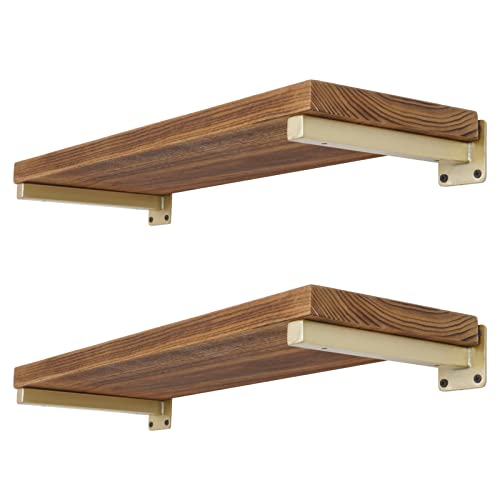 EZYDECOR Heavy Duty Shelf Brackets 4 Pack Iron Metal Wall Mounted Floating Shelf Bracket Farmhouse Furniture Decorations Hardware Included