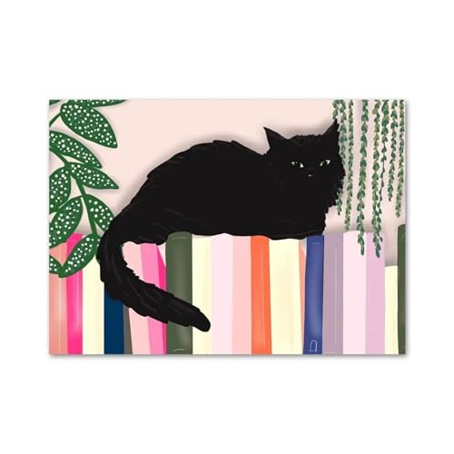 Affiche Toilettes Chat Noir et Westie LEMST 40x50cm Tableaux pour Salon