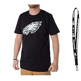 New Era NFL Shirts - Football T-Shirt - Patriots - Saints - Packers - 49ers - Seahawks - Chiefs - Ravens - Vikings - alle Teams inklusive limitierten Schlüsselanhänger (Philadelphia Eagles, M)