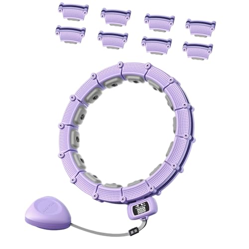 BinZyronic ウェイトフープ フィットネスフープ ワークアウトフープ 腹部トナー エクササイズリング ウェイト付き 軽量ポリプロピレン素材 屋内用 自宅 ジム 大人女性男性用 (110KG用パープル)