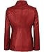 TRENDS GENESIS Leather Coats for Women – Soft Genuine Lambskin Car Coat Women’s Long Red Leather Jacket M