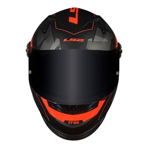 Capacete Ls2 FF358 tank Preto e Laranja Fosco