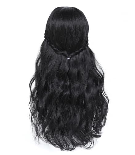 Image of Adequate Long Wavy Wigs for Women Hippie Princess Wig, Suitable for Daily, Cosplay, Halloween and Masquerade Parties (Black)