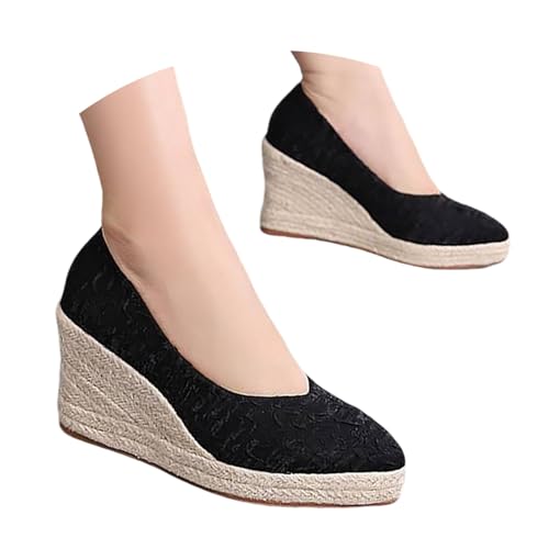 Espadrilles à plateforme et sandales compensées pour dame avec escarpins fermés