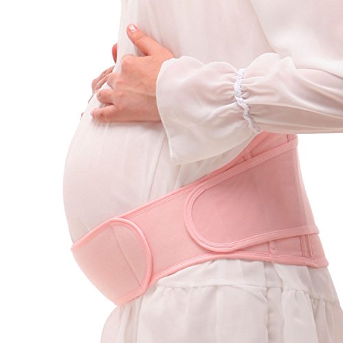 Yosoo Maternity Support Pregnancy Belly Belt, Breathable and Adjustable Abdominal Binder for Ligament, Lower Back and Pelvic Support, One Size, Pink