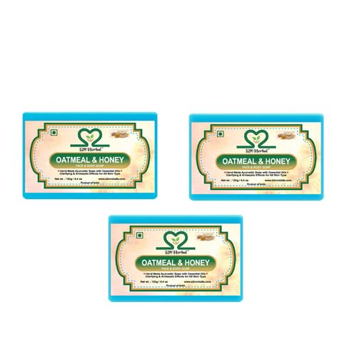 Image of Oatmeal & Honey Bath Soap - Pack of 3 (3 x 125 g)