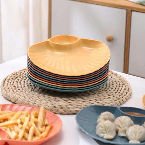 Set 4 platos dip con forma de concha plástico multicolor miniatura 4