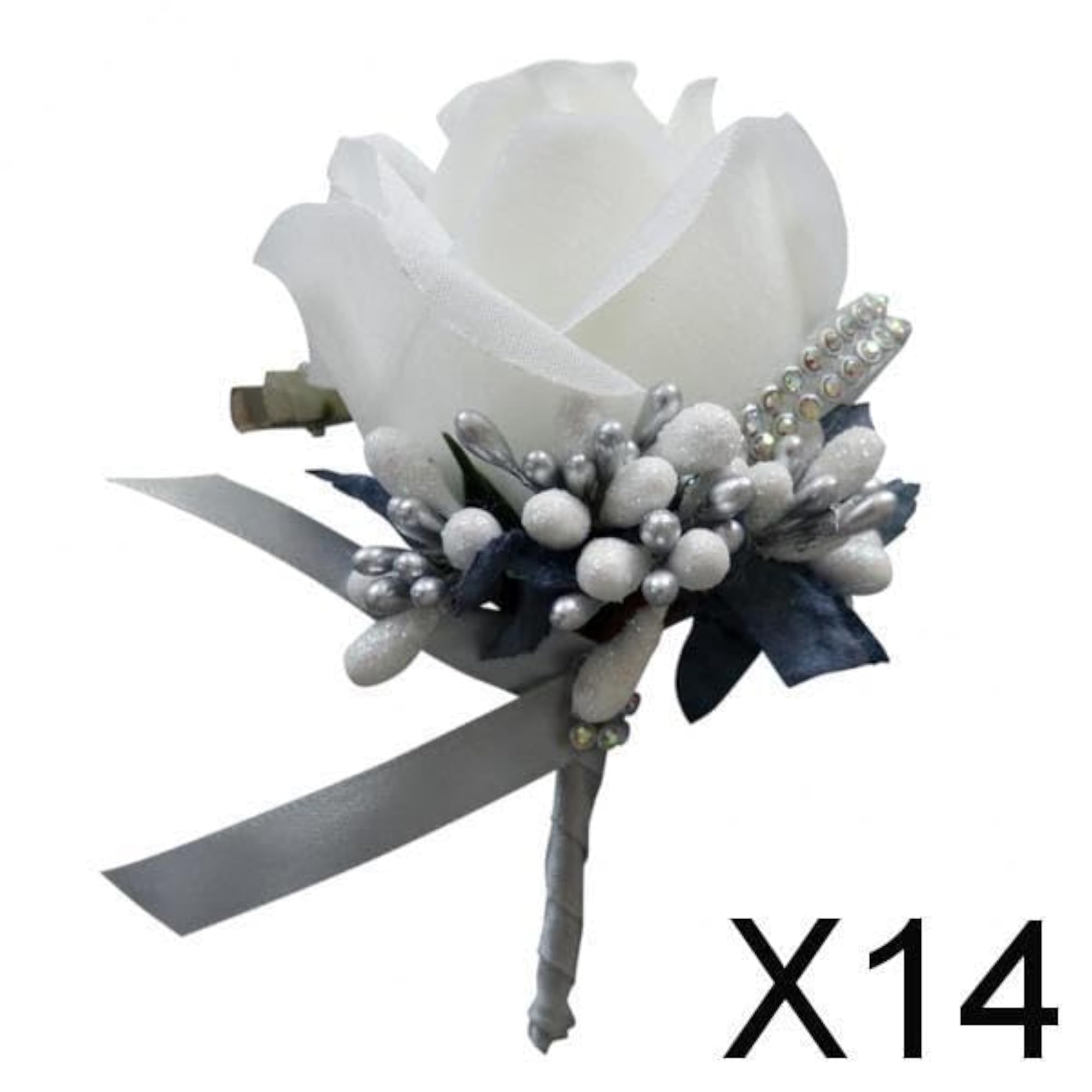 14x Stimulation Rose Flower Brooch Pin for Weddings