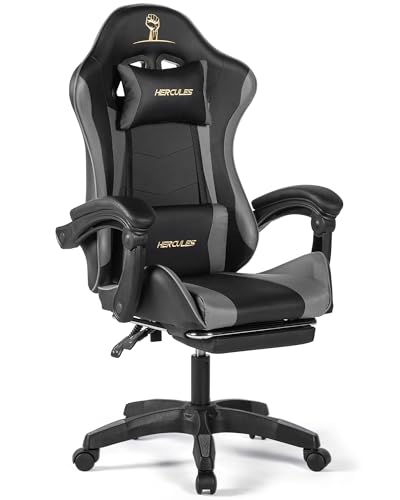 HERCULES PUレザーゲーミングチェア（グレー）