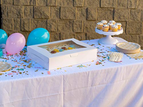 Southern Champion Tray 24023 Paperboard White Window Bakery Box, 6" Length X 6" Width X 3" Height (Case Of 200) #TOP7