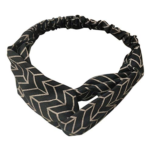 YSoutstripdu Fashion - Diadema elástica para mujer, diseño de ondas, para decoración del pelo, color negro