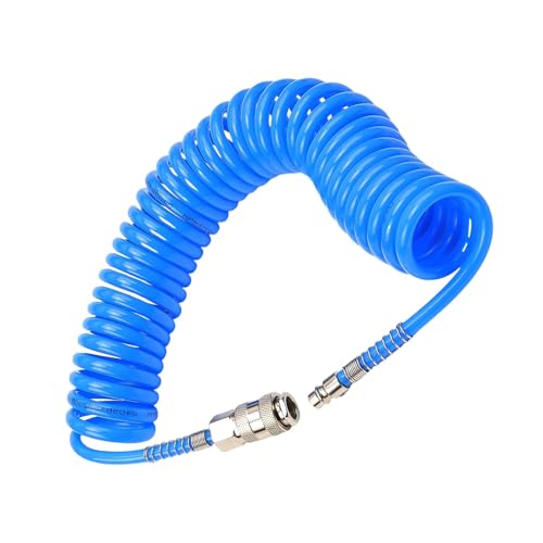 TIANLIN 6 Mètres Tuyau Compresseur D'air, PU Flexible Compresseur Air, Équipé D'un Raccord Rapide 1/4 Pouce, Antidéflagrant Tuyau Compresseur, Diamètre 5...