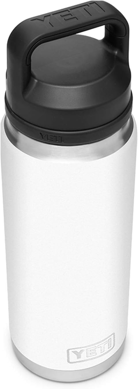 YETI Rambler Bottle Chug, Vaccum Insulated Stainless Steel Bottle with Leakproof Chug Cap, White, 26 oz (769 ml) - Image 4