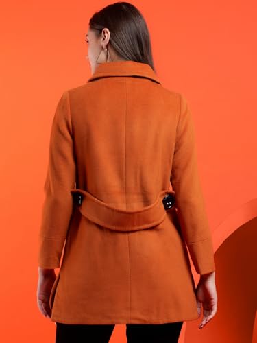 Image of KOTTY Womens Cotton Blend Standard Length Elegant Style Coat - Classic Style with Modern Detailing