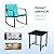 Greesum 3 Pieces Rocking Rattan Wicker Bistro, Patio Furniture Set with Soft Cushion and Glass Coffee Table, Design for Poolside Yard Garden, Blue