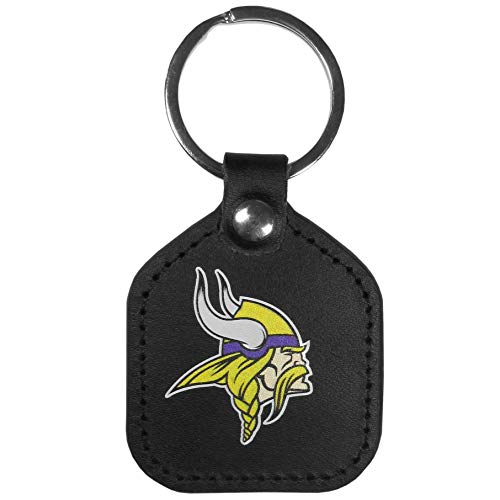NFL Minnesota Vikings Unisex Leather Square Key Chains, Black, One