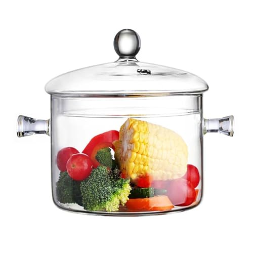 Comparison: Best Pots For Cooking On Gas Stove 6 Glass Cooking Pots, 1.7L/57OZ Heat-Resistant Borosilicate Glass Saucepan with Cover, Glass Pots for Cooking on Stove Cookware Set Stovetop Pot for Soup, Pasta,& Baby Food(57OZ)