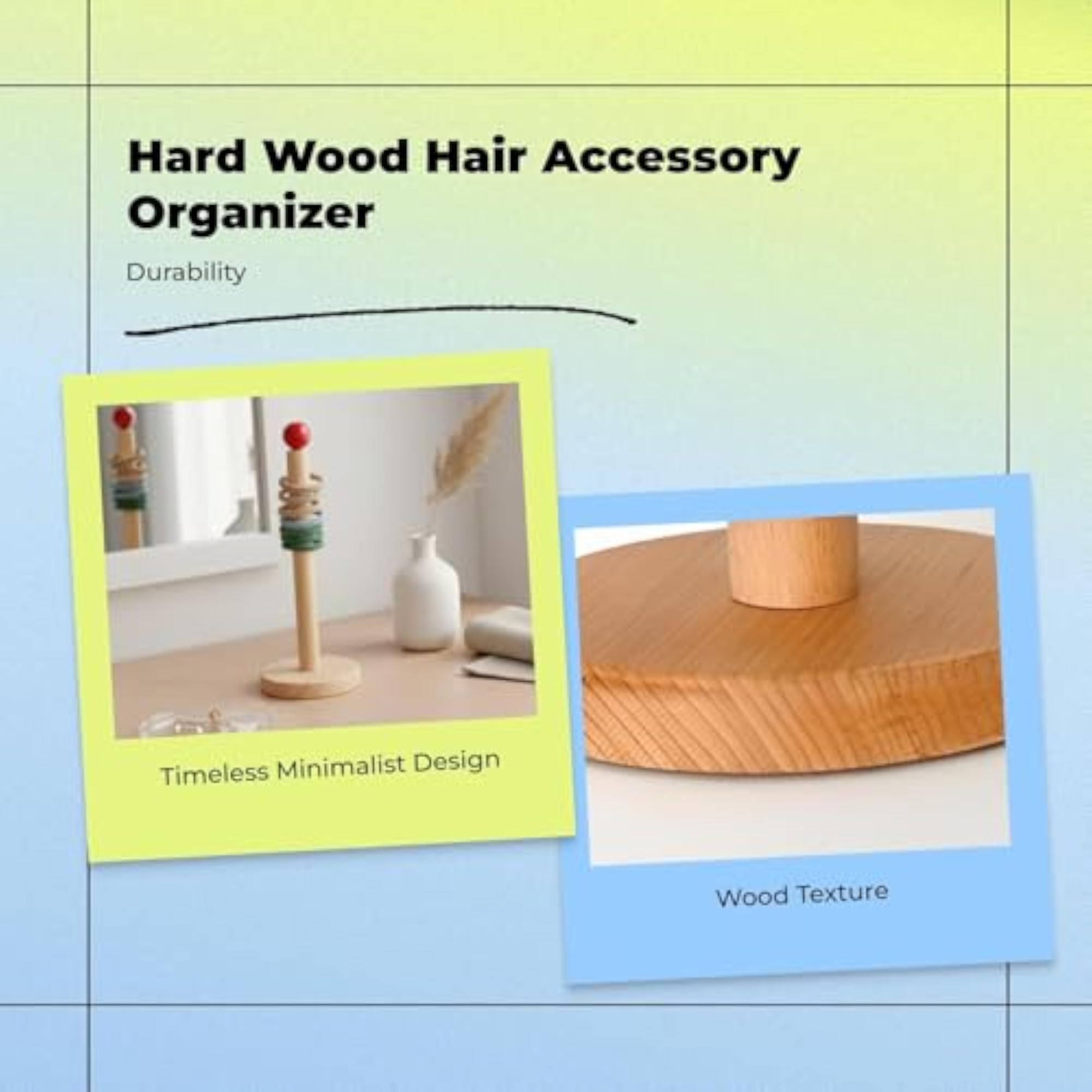 Wooden Scrunchie Organizer Headband Holder, Large Capacity