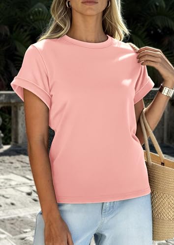 Image of PRETTYGARDEN Womens Summer Tops Short Sleeve Shirts