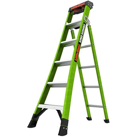 Little Giant Ladders, King Kombo, Professional, 6 Ft. A Frame, 10 Ft. Extension, Single Hinge, Fiberglass, Type 1AA, 375 lbs Weight Rating, (13906-001) Cover