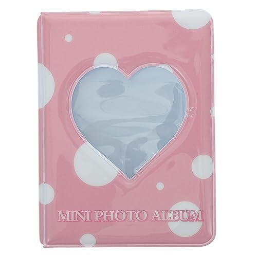 RORPOIR Mini Photo Storage Album Creative Small Photo Cards Holder for Wedding Graduation Cute Hollow Heart Design Friends Family