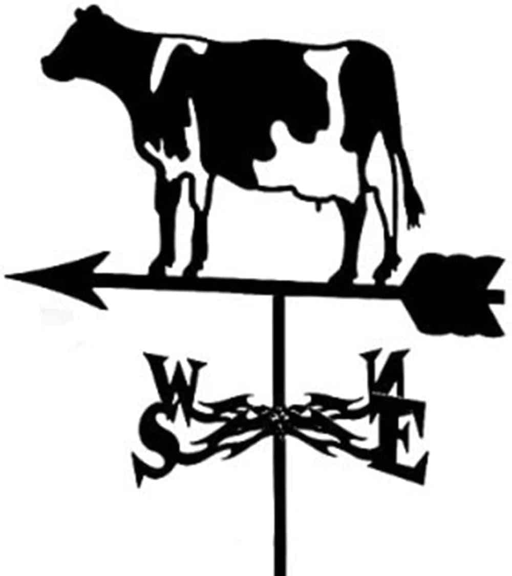 WIQUYBML Weather Vane Retro Cows Wind Direction Indicator Metal Silhouette Weathercock For Outdoor Garden Decoration Crafts Ornaments