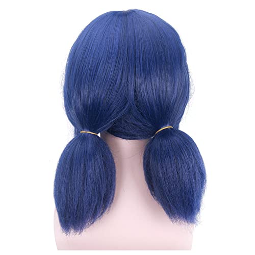 DAZCOS Anime Cosplay Wig For Women Blue Hair With Red Rope - Thumbnail 4