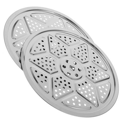 Amosfun Rejilla de Cocción al Vapor Redonda de Acero Inoxidable 304 Bandeja de Vapor 32 CM Estante para Inserto Verduras y Pescado 2 Piezas
