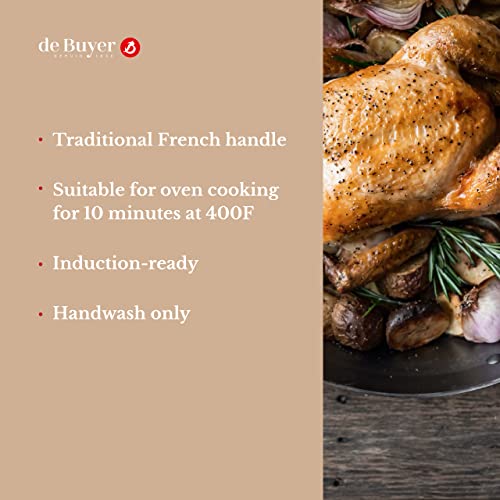 de Buyer - Mineral B Egg Pan - Nonstick Frying Pan - Carbon and Stainless Steel - Induction-ready - 4.75\"