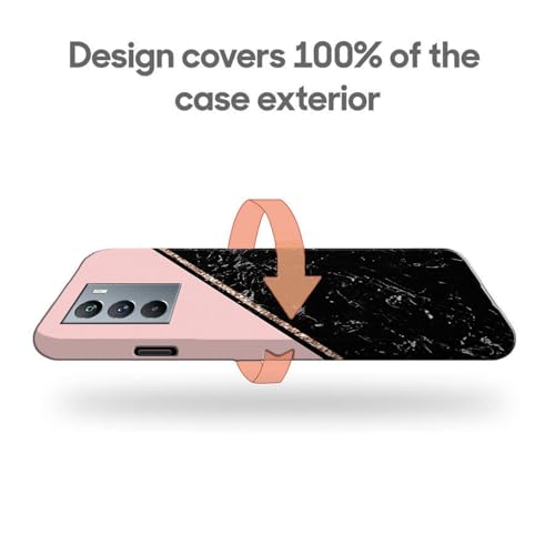 Image of COLORflow Back Cover Compatible with iQOO 9 SE 5G | Beautiful Black Pink Marble | Designer Printed Hard CASE Bumper Back Cover Compatible with iQOO 9 SE 5G
