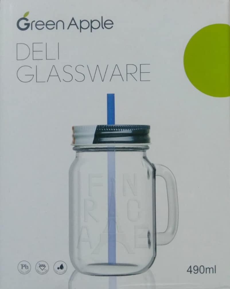 R2E2 MASON JAR STRAW 490ML Jars with Lid and Straw Mason Jar with