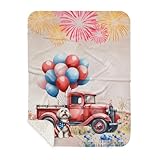 Ninety3POD Vintage Patriotic Havanese 4th of July Independence Memorial Day Sherpa Blanket Havanese Dog Lover Gifts Idea Cozy Sherpa Fleece Throw Blanket - 01006